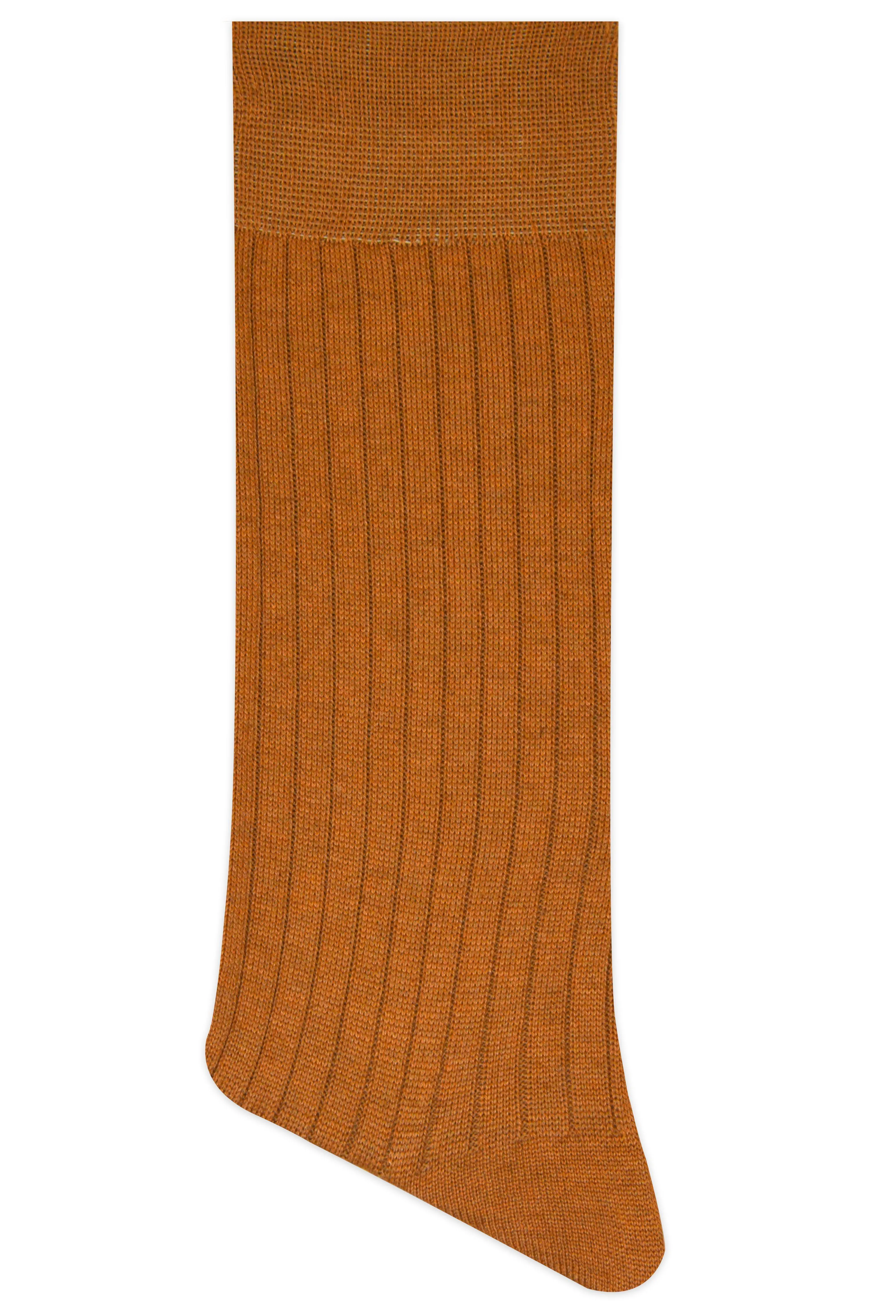 Balenzia Premium Mercerised Crew Rib  Socks for Men- (Pack of 1 Pair/1U)(Brown)