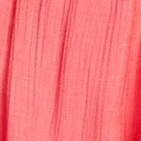 BAR III Womens Coral Ruffled Textured Tie Waist Pullover Pouf Sleeve Off Shoulder Maxi Hi-Lo Dress