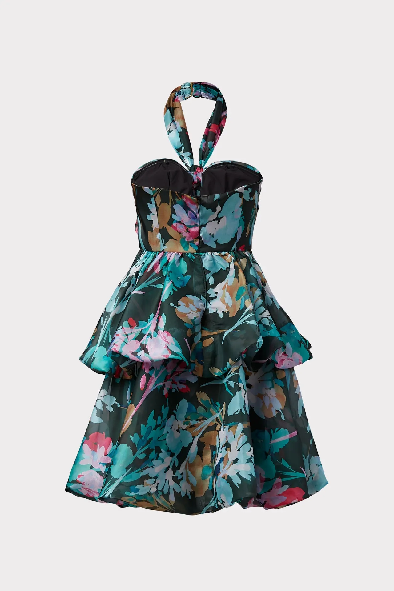 Louisa Neon Floral Silk Orgnza Dress