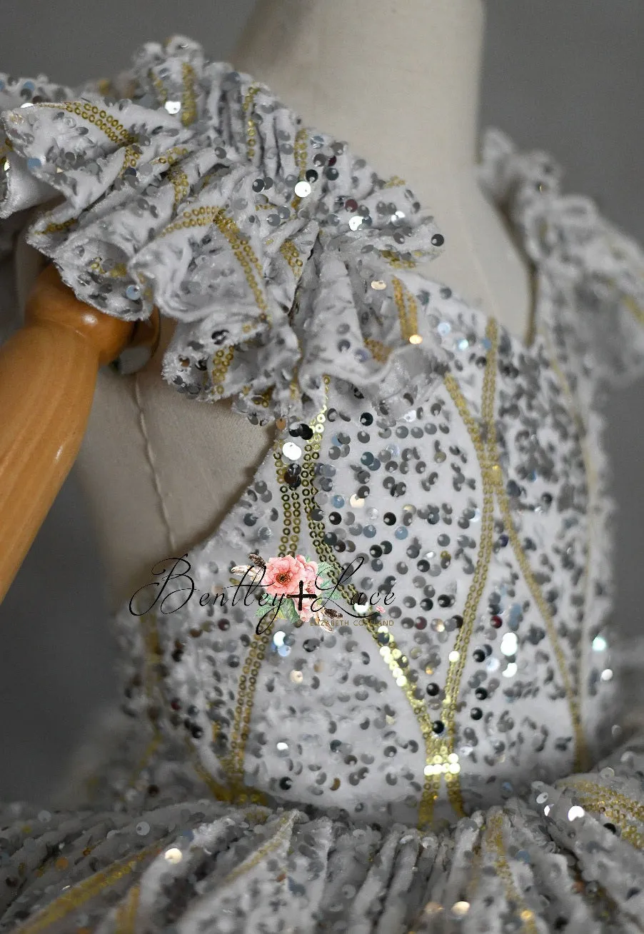 "Sweetheart Dance" - White Petal Length Dress  ( 6 Year - Petite 7 Year)