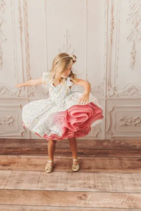 "Sweetheart Dance" - White Petal Length Dress  ( 6 Year - Petite 7 Year)