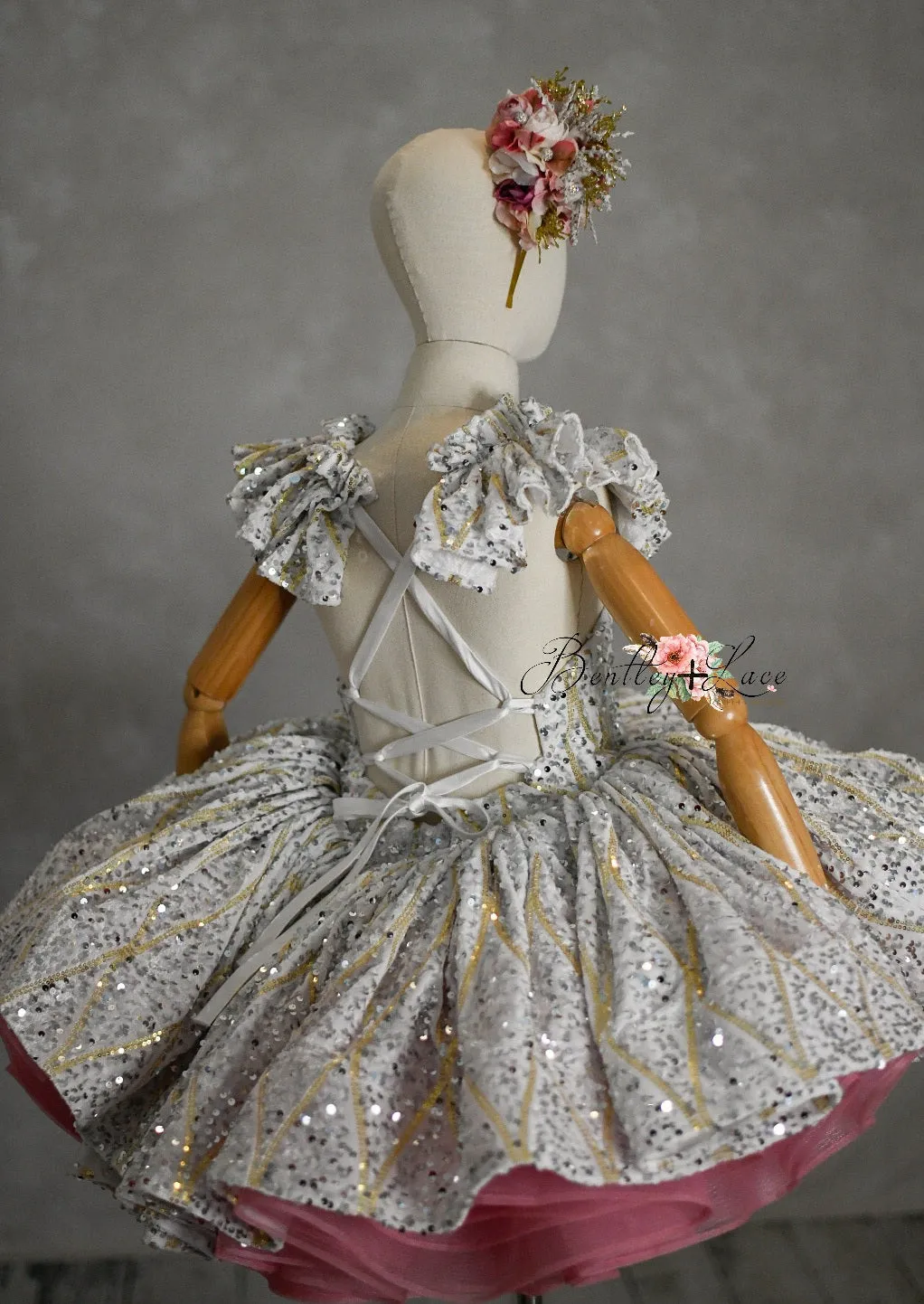 "Sweetheart Dance" - White Petal Length Dress  ( 6 Year - Petite 7 Year)