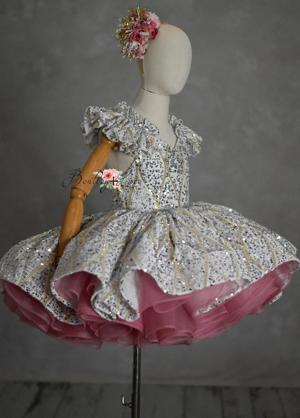 "Sweetheart Dance" - White Petal Length Dress  ( 6 Year - Petite 7 Year)