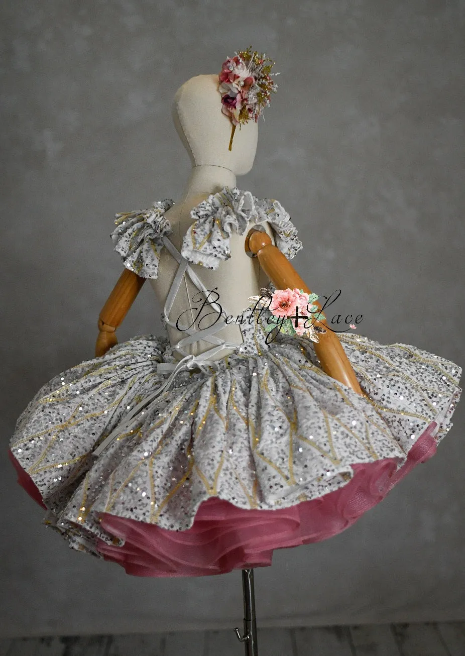 "Sweetheart Dance" - White Petal Length Dress  ( 6 Year - Petite 7 Year)
