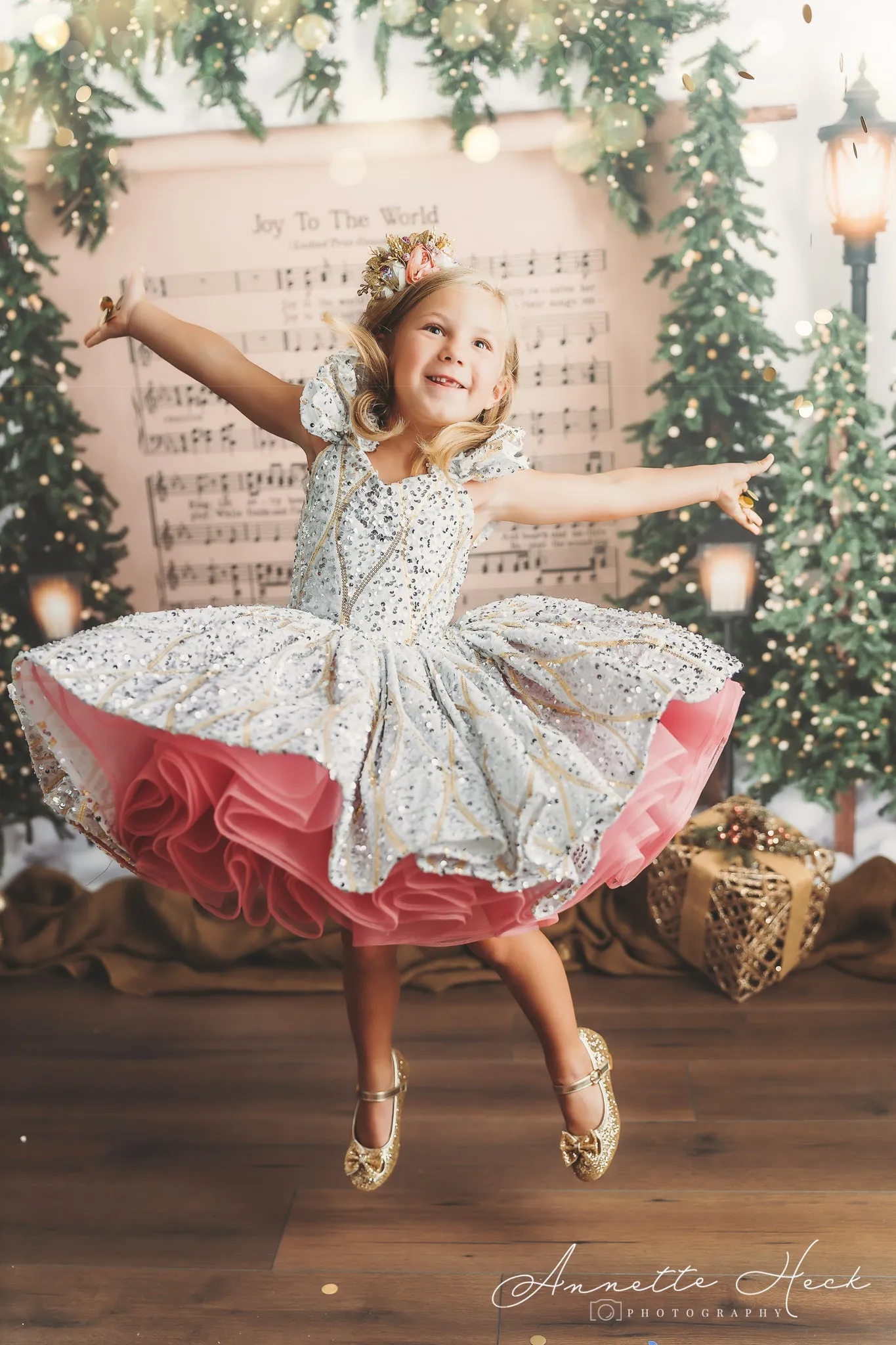 "Sweetheart Dance" - White Petal Length Dress  ( 6 Year - Petite 7 Year)