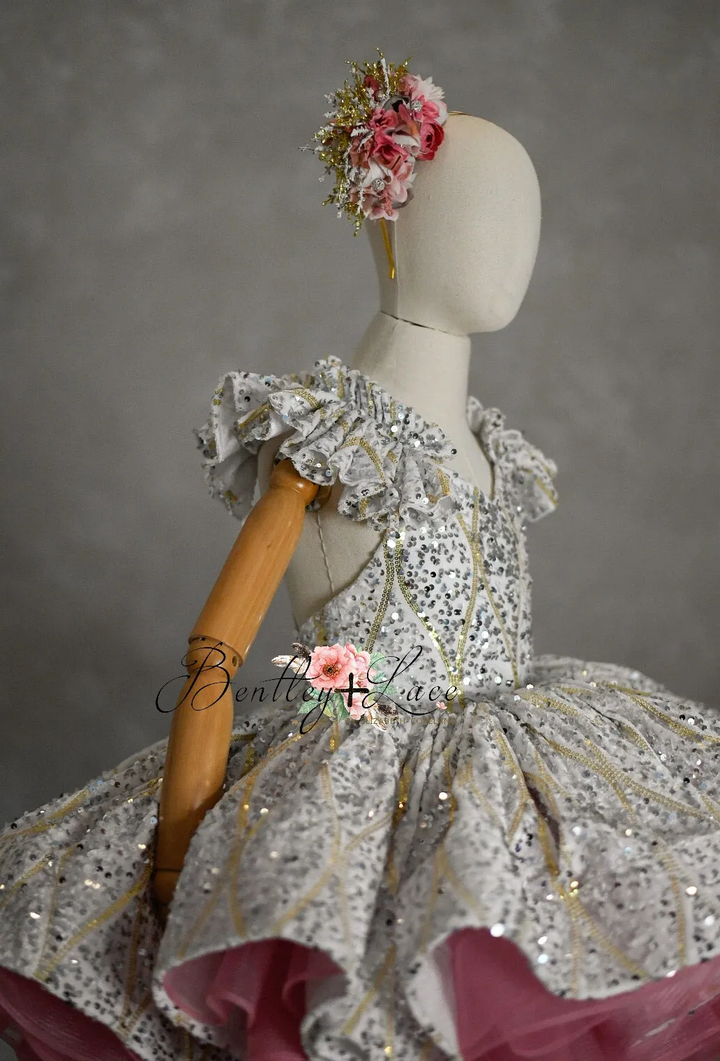 "Sweetheart Dance" - White Petal Length Dress  ( 6 Year - Petite 7 Year)