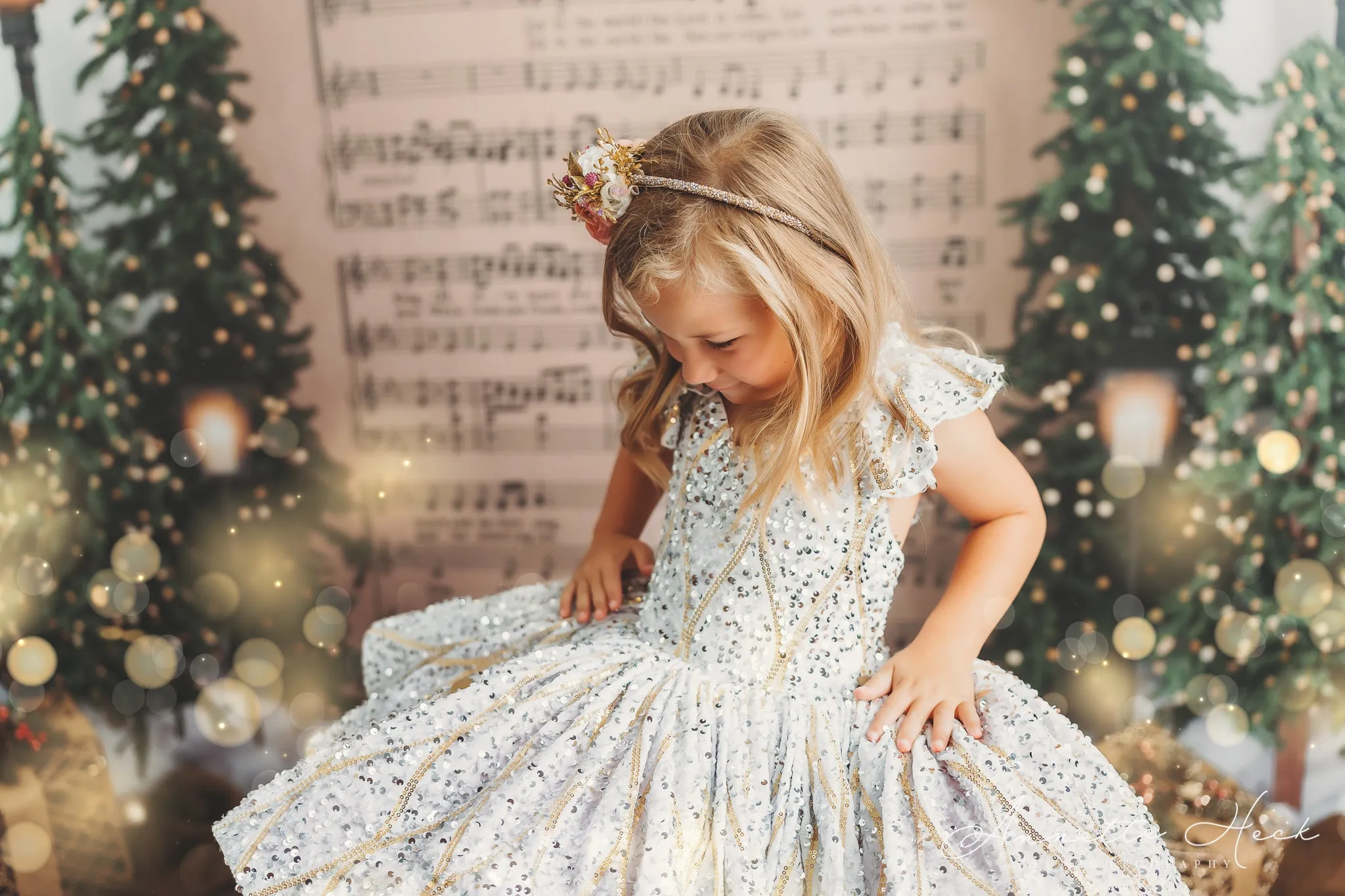 "Sweetheart Dance" - White Petal Length Dress  ( 6 Year - Petite 7 Year)