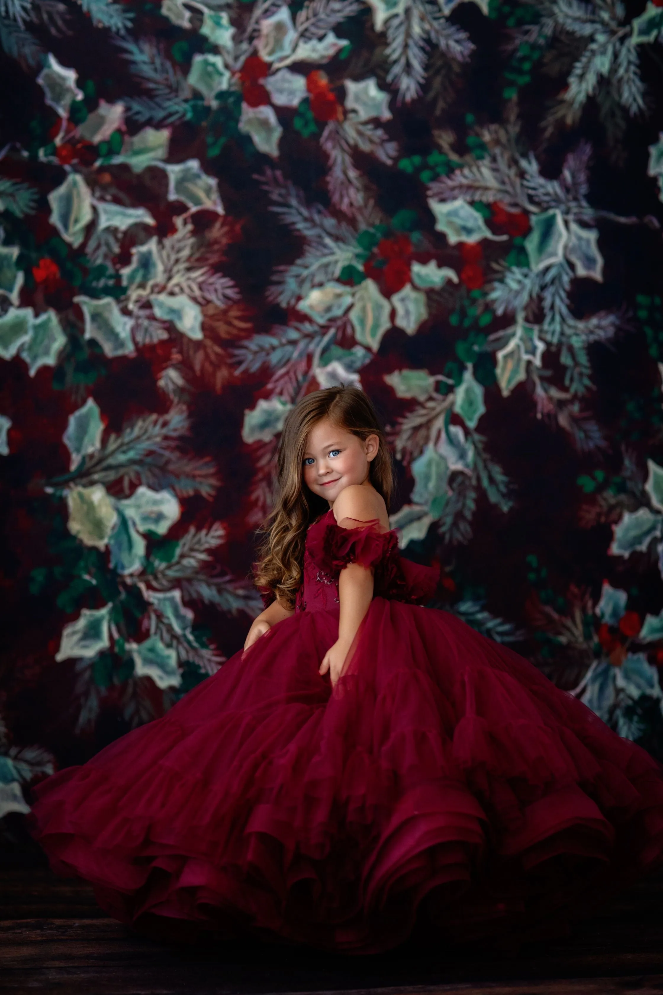 retired rental live sale "Evangeline" -  Burgundy - Toddler Floor Length ( 3 Year - Petite 4 Year)