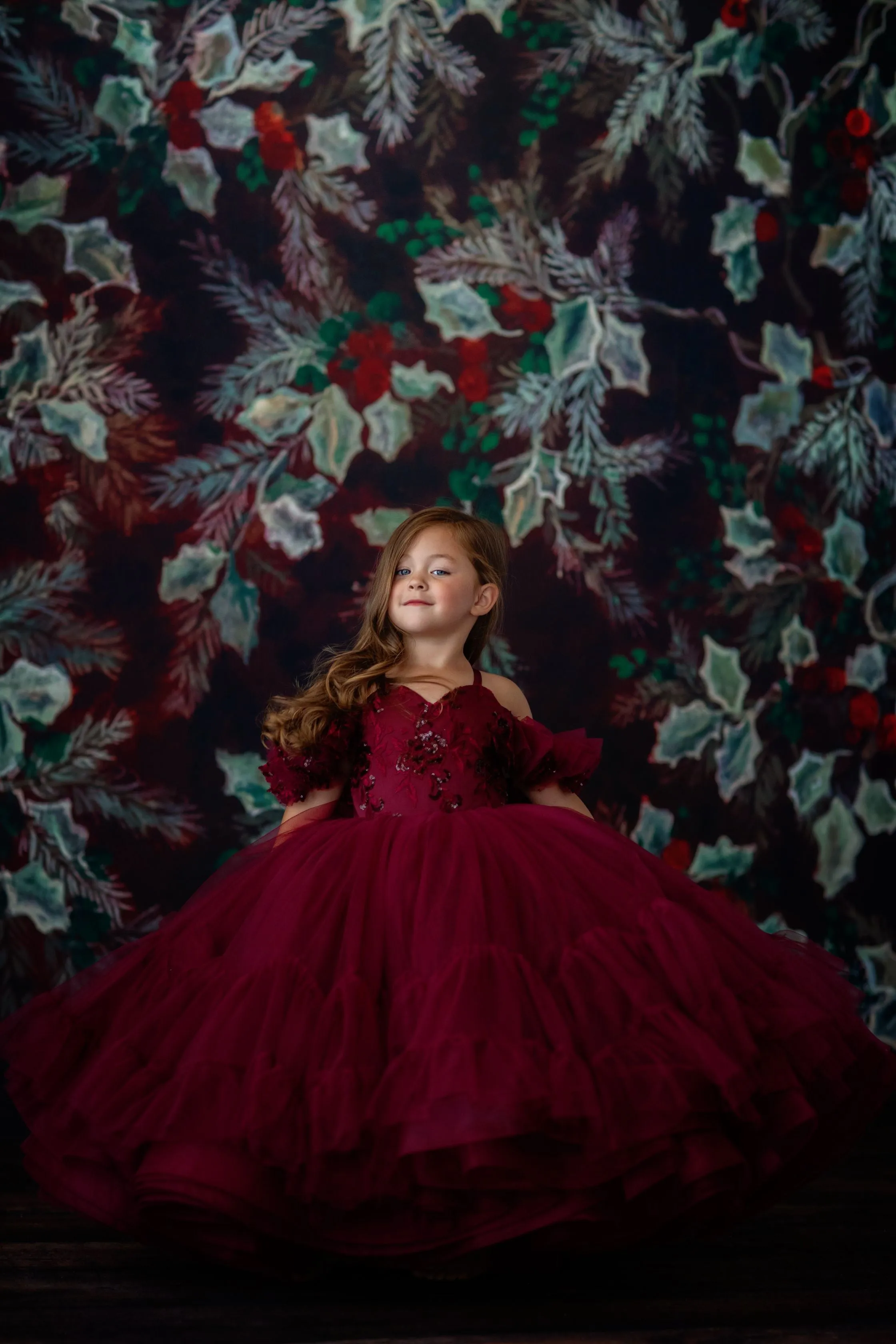 retired rental live sale "Evangeline" -  Burgundy - Toddler Floor Length ( 3 Year - Petite 4 Year)