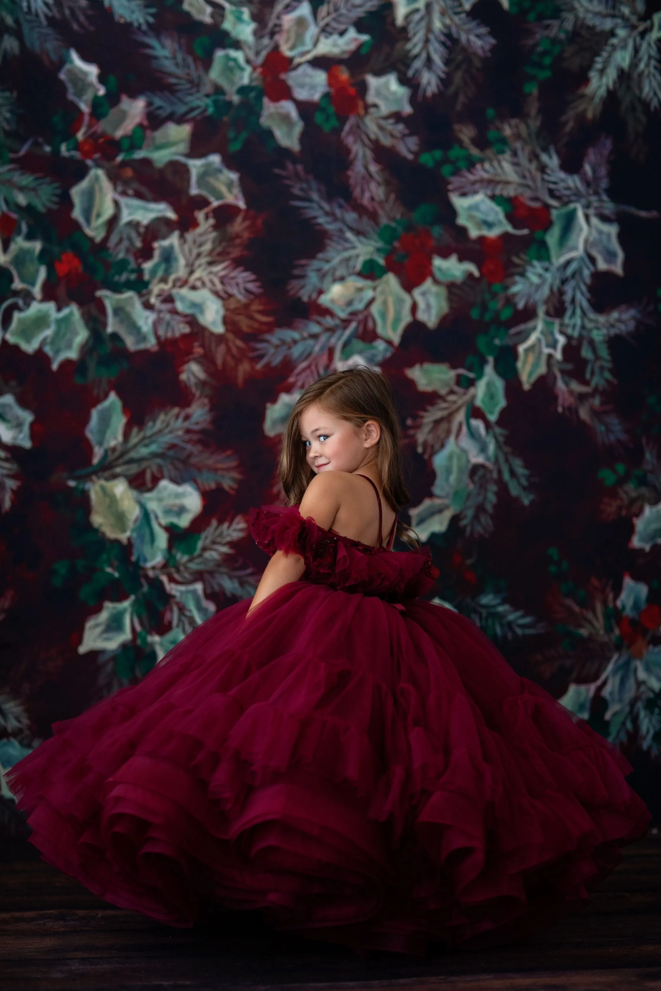 retired rental live sale "Evangeline" -  Burgundy - Toddler Floor Length ( 3 Year - Petite 4 Year)